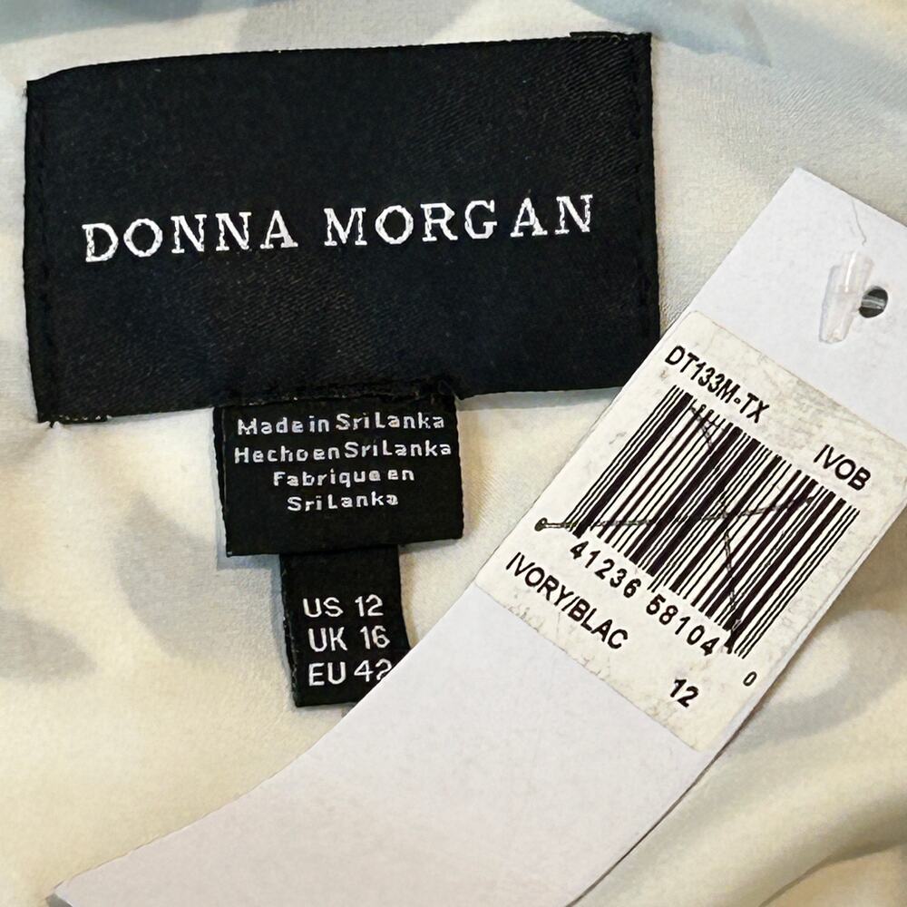 Donna Morgan Wrap Dress 
Black and white bold print size 12 NWT - Picture 6 of 8